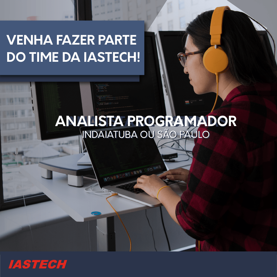 IASTECH abre mais um processo de seleção e recrutamento para vaga de analista programador.